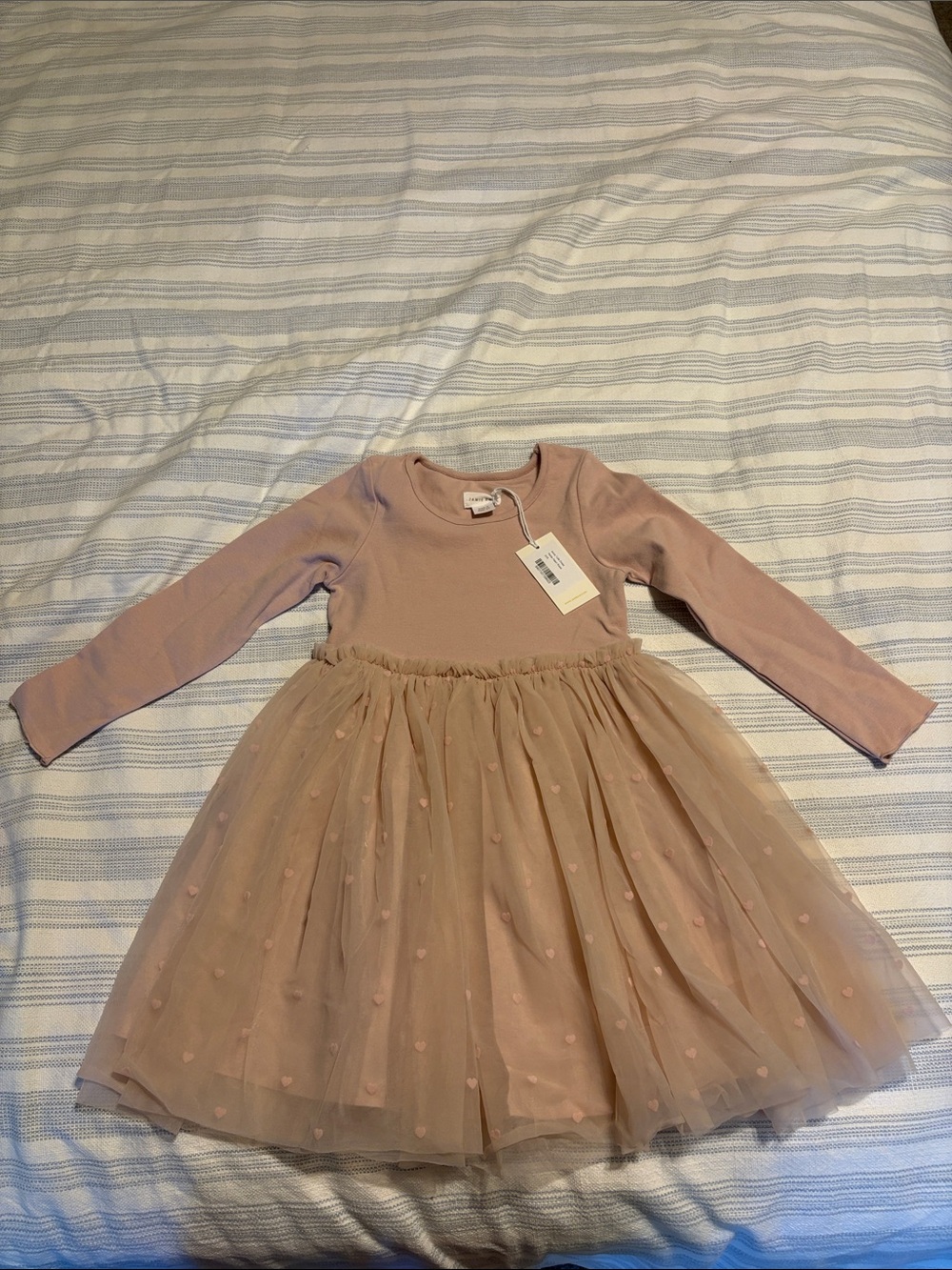 Jamie Kay Girls' Long Sleeve Tulle Dress - Blush